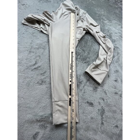 Gymshark Crop Top Womens Medium Ivory Long Sleeve Open Back Thumb Holes Workout - Picture 6 of 8